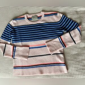 Jumper 1234 Striped Crew Neck Sweater - Pink and Blue